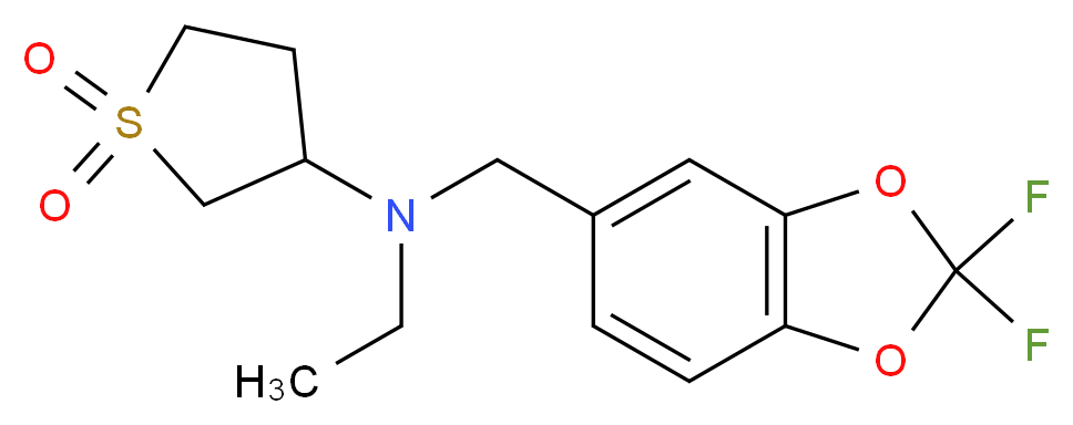N-[(2,2-difluoro-1,3-benzodioxol-5-yl)methyl]-N-ethyltetrahydrothiophen-3-amine 1,1-dioxide_Molecular_structure_CAS_)