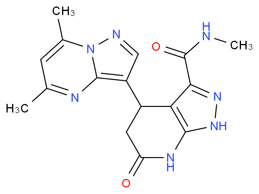 4-(5,7-dimethylpyrazolo[1,5-a]pyrimidin-3-yl)-N-methyl-6-oxo-4,5,6,7-tetrahydro-1H-pyrazolo[3,4-b]pyridine-3-carboxamide_Molecular_structure_CAS_)