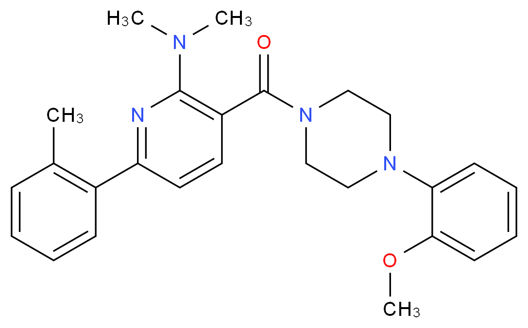 3-{[4-(2-methoxyphenyl)-1-piperazinyl]carbonyl}-N,N-dimethyl-6-(2-methylphenyl)-2-pyridinamine_Molecular_structure_CAS_)