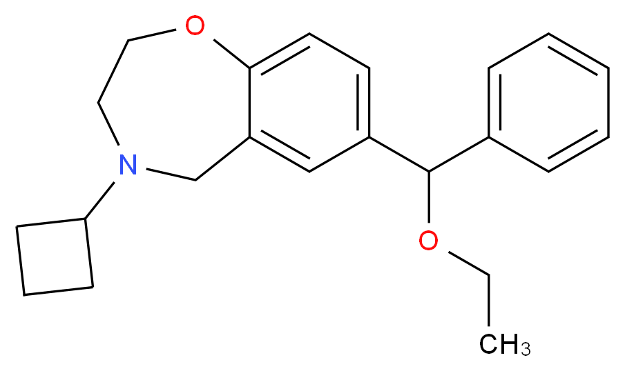 4-cyclobutyl-7-[ethoxy(phenyl)methyl]-2,3,4,5-tetrahydro-1,4-benzoxazepine_Molecular_structure_CAS_)