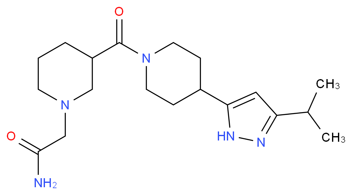 2-(3-{[4-(3-isopropyl-1H-pyrazol-5-yl)piperidin-1-yl]carbonyl}piperidin-1-yl)acetamide_Molecular_structure_CAS_)
