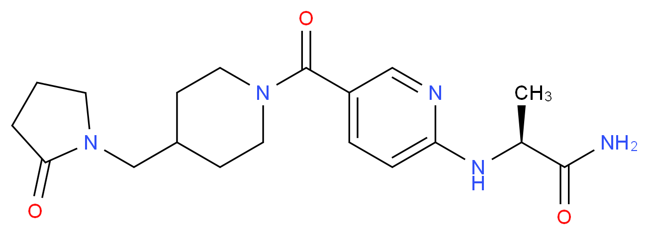 N~2~-[5-({4-[(2-oxopyrrolidin-1-yl)methyl]piperidin-1-yl}carbonyl)pyridin-2-yl]-L-alaninamide_Molecular_structure_CAS_)
