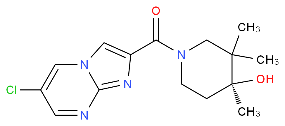 (4S*)-1-[(6-chloroimidazo[1,2-a]pyrimidin-2-yl)carbonyl]-3,3,4-trimethylpiperidin-4-ol_Molecular_structure_CAS_)