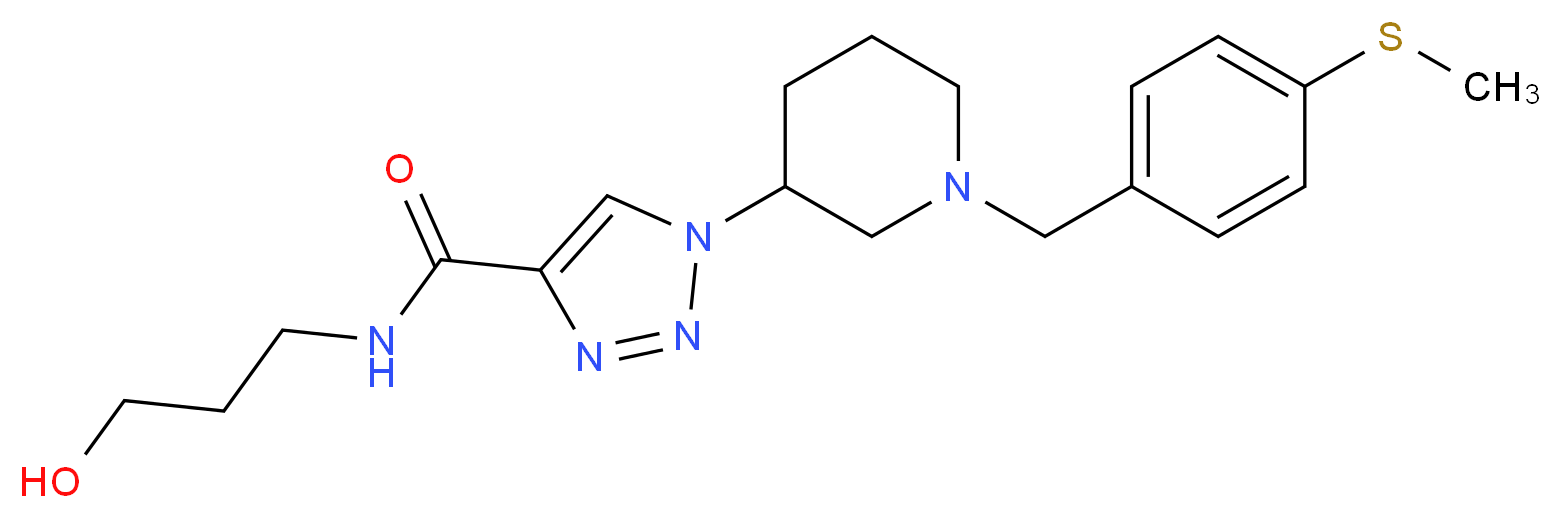 N-(3-hydroxypropyl)-1-{1-[4-(methylthio)benzyl]-3-piperidinyl}-1H-1,2,3-triazole-4-carboxamide_Molecular_structure_CAS_)