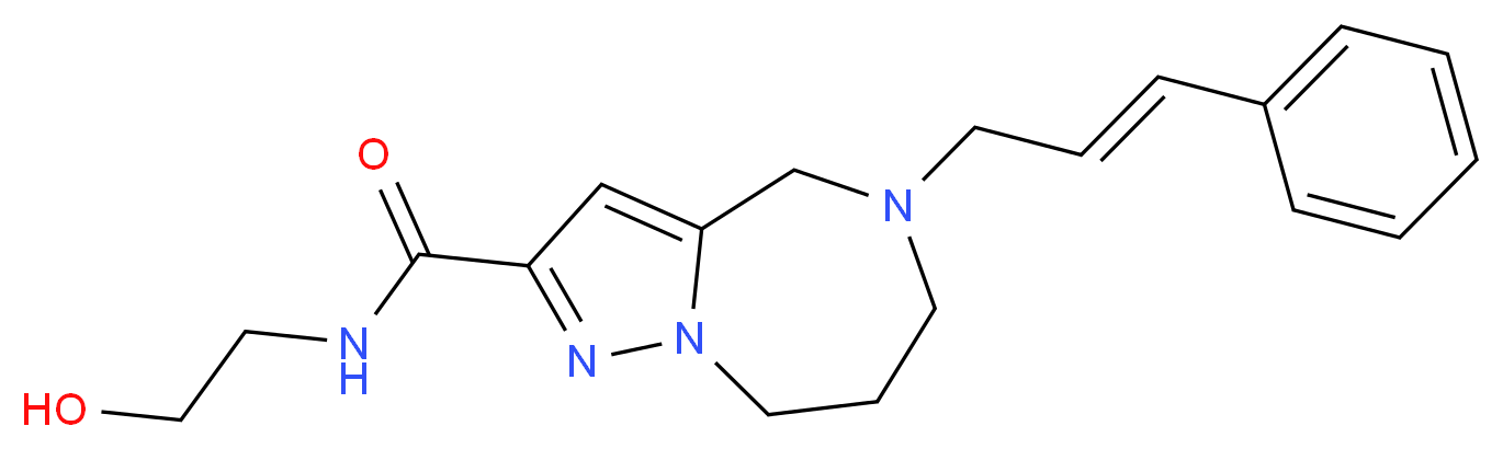 N-(2-hydroxyethyl)-5-[(2E)-3-phenylprop-2-en-1-yl]-5,6,7,8-tetrahydro-4H-pyrazolo[1,5-a][1,4]diazepine-2-carboxamide_Molecular_structure_CAS_)