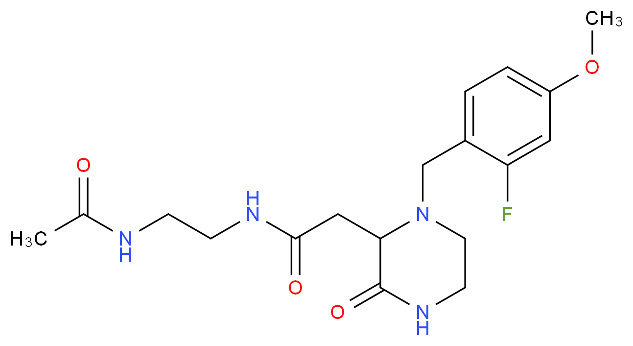 N-[2-(acetylamino)ethyl]-2-[1-(2-fluoro-4-methoxybenzyl)-3-oxo-2-piperazinyl]acetamide_Molecular_structure_CAS_)