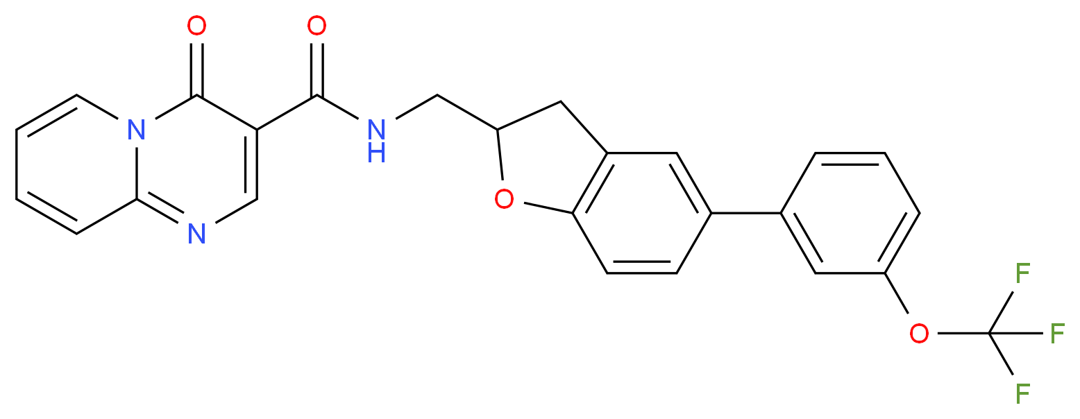 4-oxo-N-({5-[3-(trifluoromethoxy)phenyl]-2,3-dihydro-1-benzofuran-2-yl}methyl)-4H-pyrido[1,2-a]pyrimidine-3-carboxamide_Molecular_structure_CAS_)