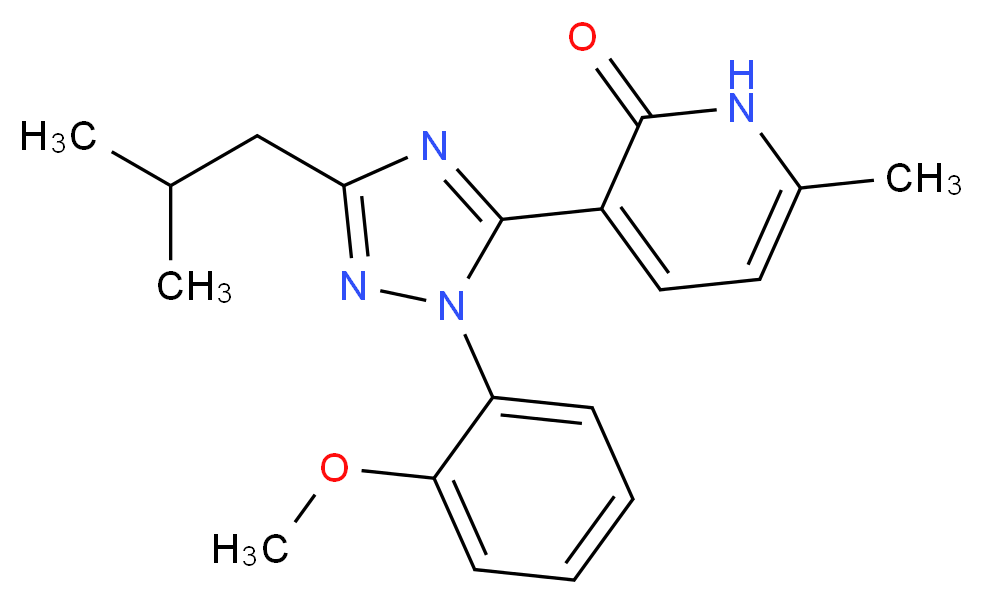 3-[3-isobutyl-1-(2-methoxyphenyl)-1H-1,2,4-triazol-5-yl]-6-methylpyridin-2(1H)-one_Molecular_structure_CAS_)