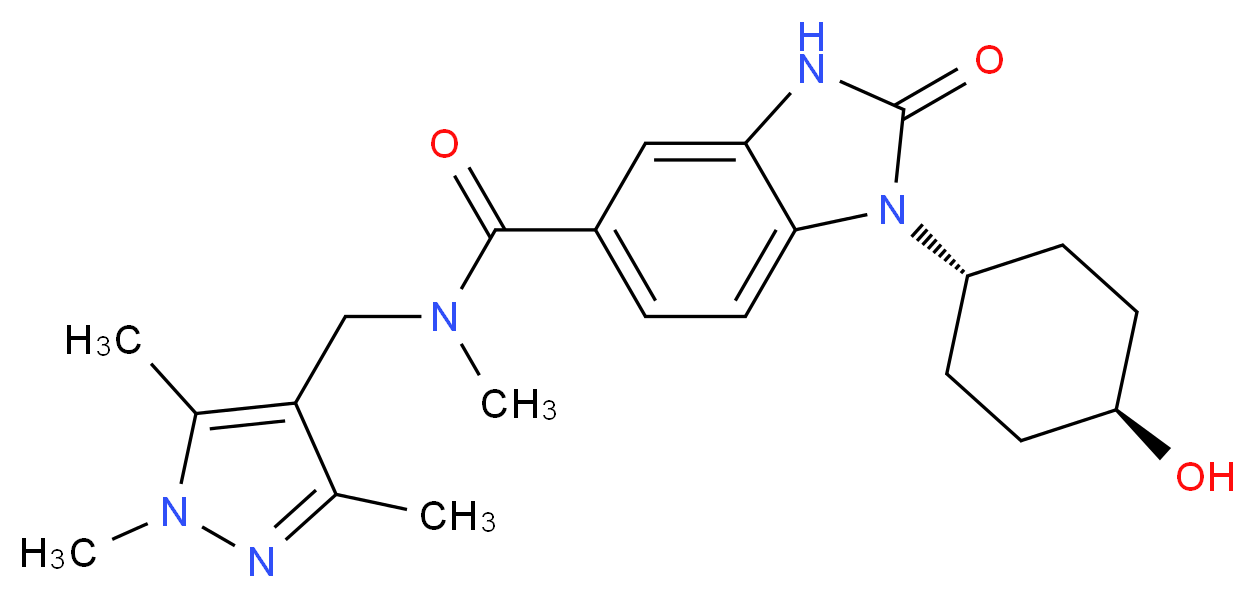 1-(trans-4-hydroxycyclohexyl)-N-methyl-2-oxo-N-[(1,3,5-trimethyl-1H-pyrazol-4-yl)methyl]-2,3-dihydro-1H-benzimidazole-5-carboxamide_Molecular_structure_CAS_)