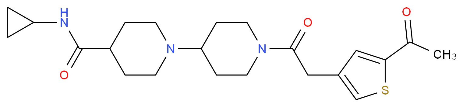 1'-[(5-acetyl-3-thienyl)acetyl]-N-cyclopropyl-1,4'-bipiperidine-4-carboxamide_Molecular_structure_CAS_)