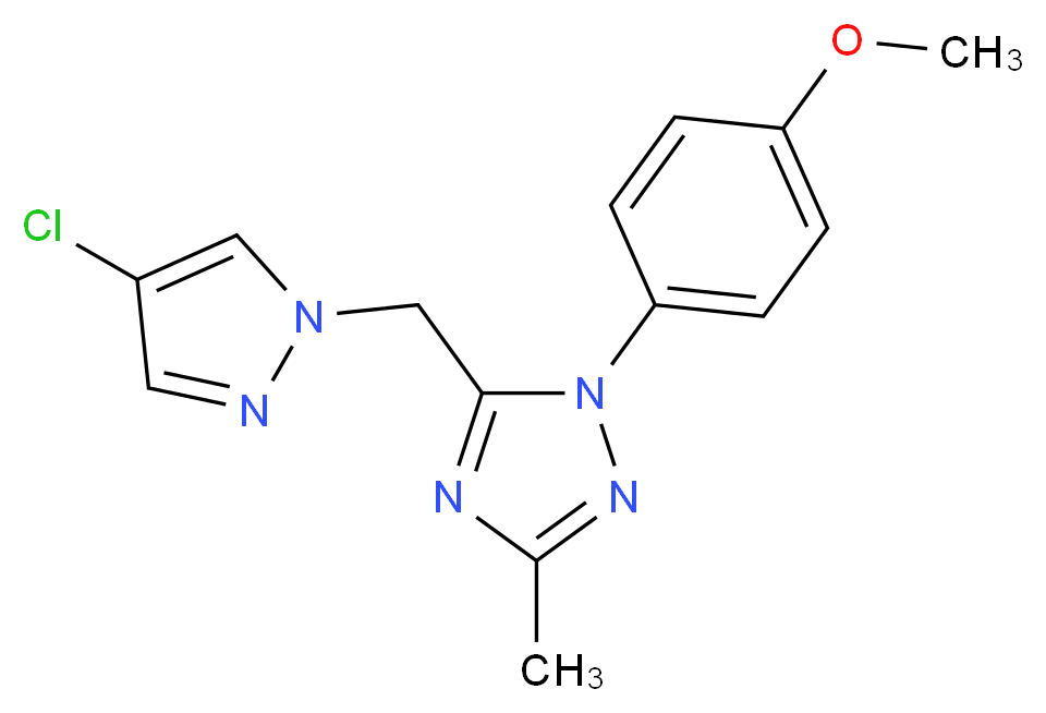 5-[(4-chloro-1H-pyrazol-1-yl)methyl]-1-(4-methoxyphenyl)-3-methyl-1H-1,2,4-triazole_Molecular_structure_CAS_)