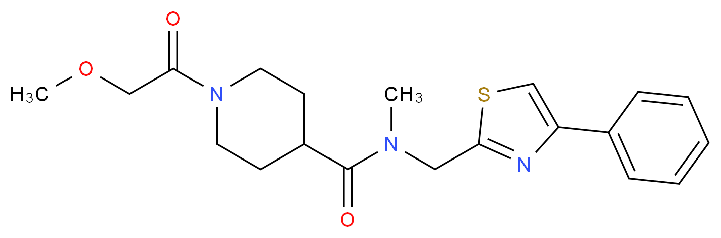 1-(methoxyacetyl)-N-methyl-N-[(4-phenyl-1,3-thiazol-2-yl)methyl]-4-piperidinecarboxamide_Molecular_structure_CAS_)
