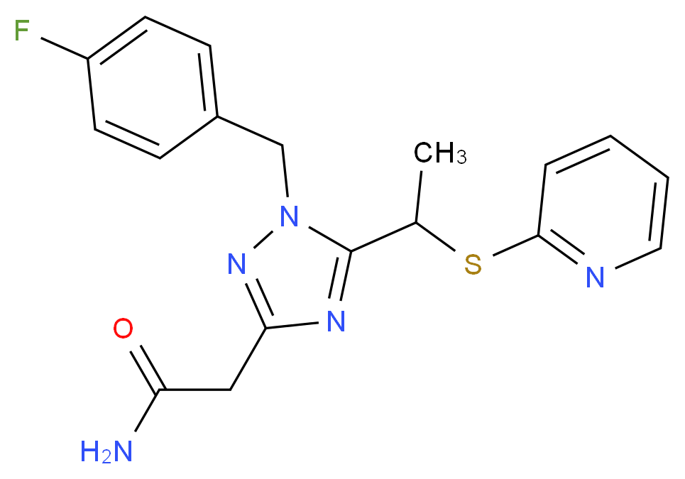 2-{1-(4-fluorobenzyl)-5-[1-(pyridin-2-ylthio)ethyl]-1H-1,2,4-triazol-3-yl}acetamide_Molecular_structure_CAS_)