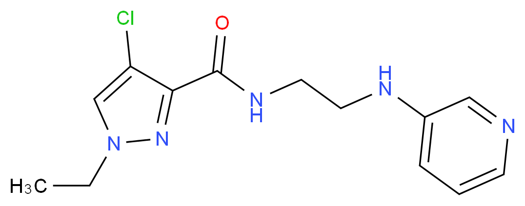 4-chloro-1-ethyl-N-[2-(pyridin-3-ylamino)ethyl]-1H-pyrazole-3-carboxamide_Molecular_structure_CAS_)