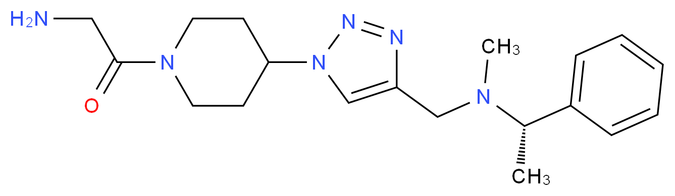 ({1-[1-(aminoacetyl)piperidin-4-yl]-1H-1,2,3-triazol-4-yl}methyl)methyl[(1S)-1-phenylethyl]amine_Molecular_structure_CAS_)