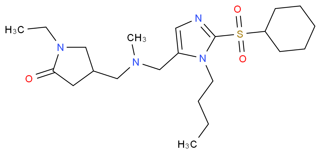 4-{[{[1-butyl-2-(cyclohexylsulfonyl)-1H-imidazol-5-yl]methyl}(methyl)amino]methyl}-1-ethyl-2-pyrrolidinone_Molecular_structure_CAS_)