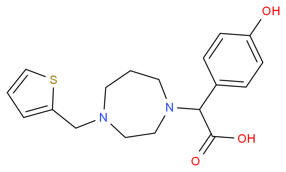 (4-hydroxyphenyl)[4-(2-thienylmethyl)-1,4-diazepan-1-yl]acetic acid_Molecular_structure_CAS_)
