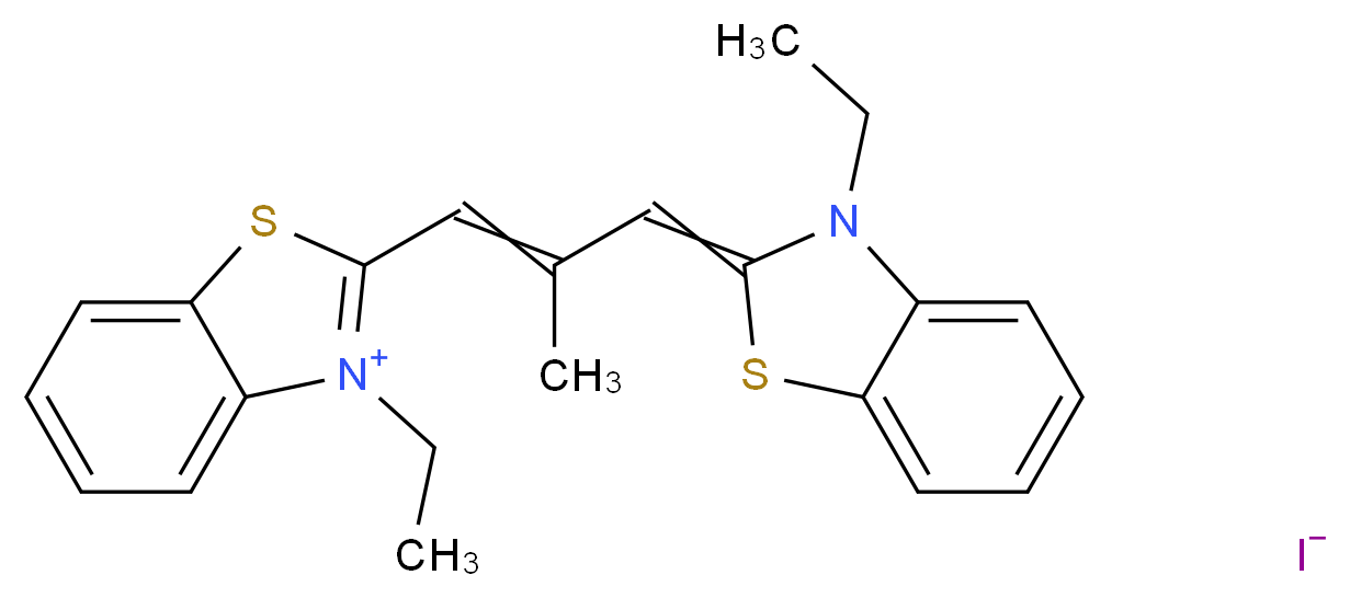 3,3′-Diethyl-9-methylthiacarbocyanine iodide_Molecular_structure_CAS_3065-79-0)