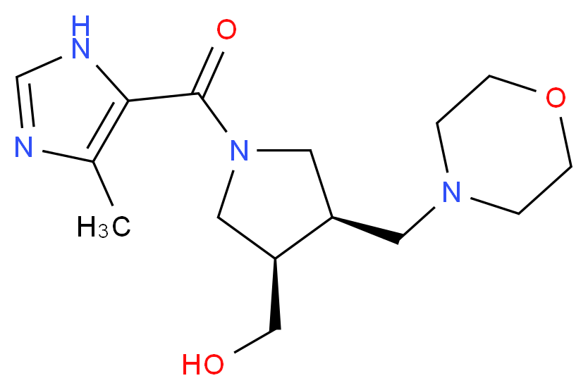 [(3R*,4R*)-1-[(4-methyl-1H-imidazol-5-yl)carbonyl]-4-(4-morpholinylmethyl)-3-pyrrolidinyl]methanol_Molecular_structure_CAS_)