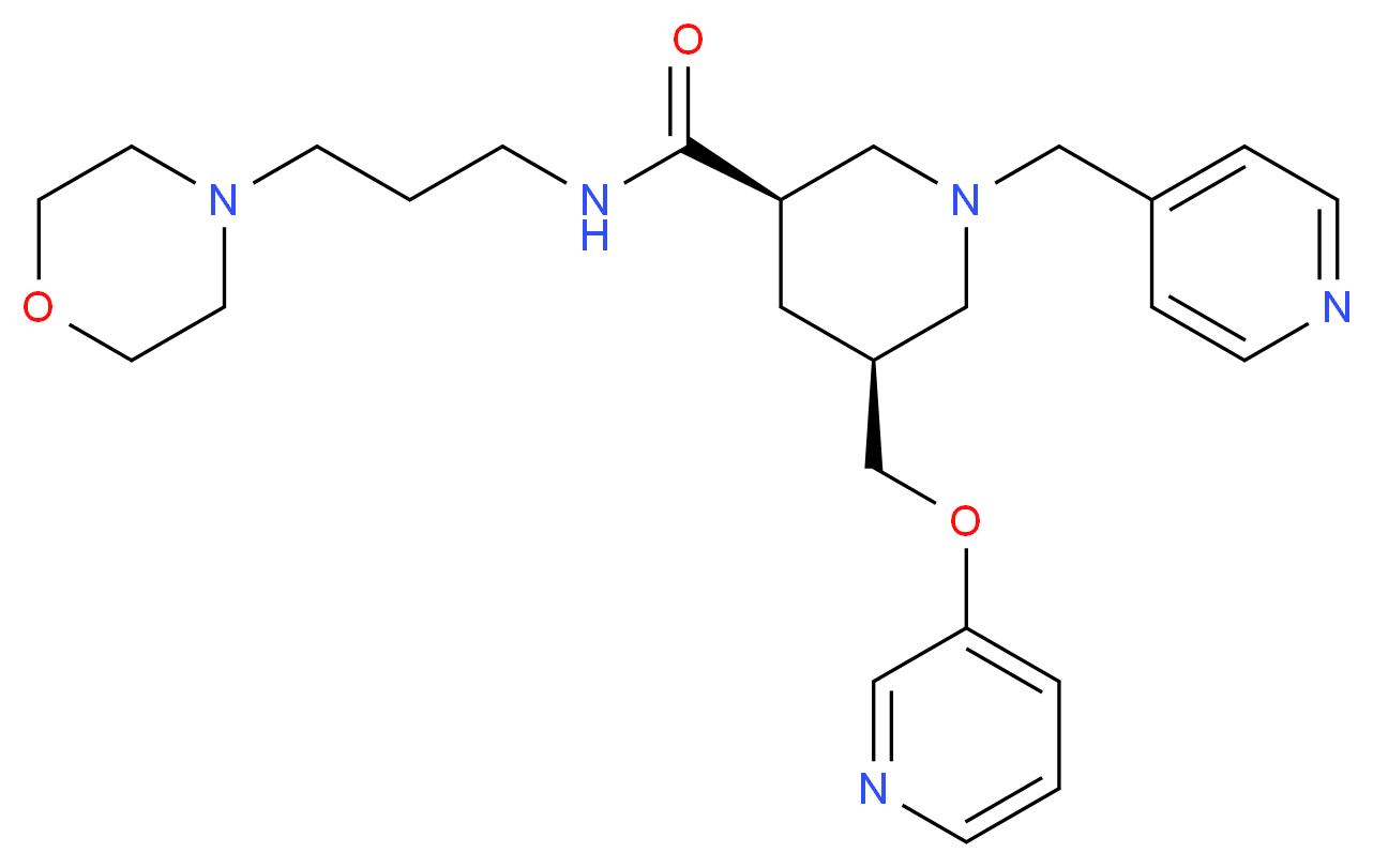 (3R,5S)-N-[3-(4-morpholinyl)propyl]-1-(4-pyridinylmethyl)-5-[(3-pyridinyloxy)methyl]-3-piperidinecarboxamide_Molecular_structure_CAS_)