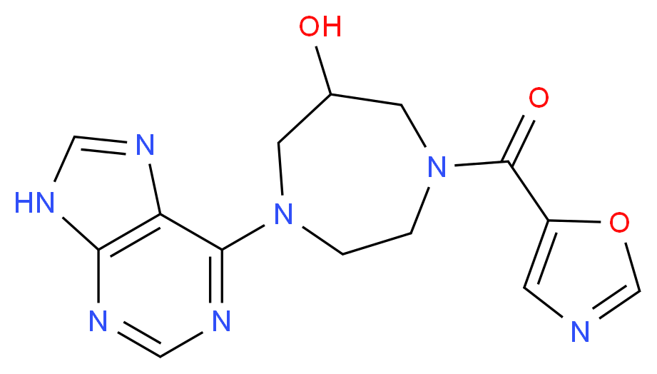1-(1,3-oxazol-5-ylcarbonyl)-4-(9H-purin-6-yl)-1,4-diazepan-6-ol_Molecular_structure_CAS_)