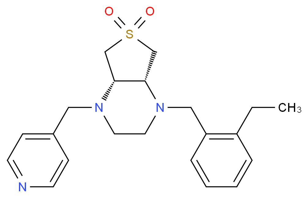 (4aS*,7aR*)-1-(2-ethylbenzyl)-4-(4-pyridinylmethyl)octahydrothieno[3,4-b]pyrazine 6,6-dioxide_Molecular_structure_CAS_)