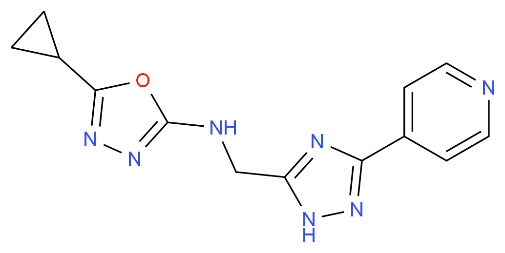 5-cyclopropyl-N-[(3-pyridin-4-yl-1H-1,2,4-triazol-5-yl)methyl]-1,3,4-oxadiazol-2-amine_Molecular_structure_CAS_)
