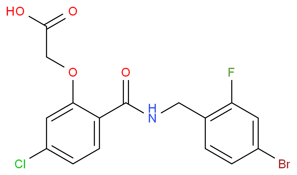 (2-{[(4-BROMO-2-FLUOROBENZYL)AMINO]CARBONYL}-5-CHLOROPHENOXY)ACETIC ACID_Molecular_structure_CAS_)