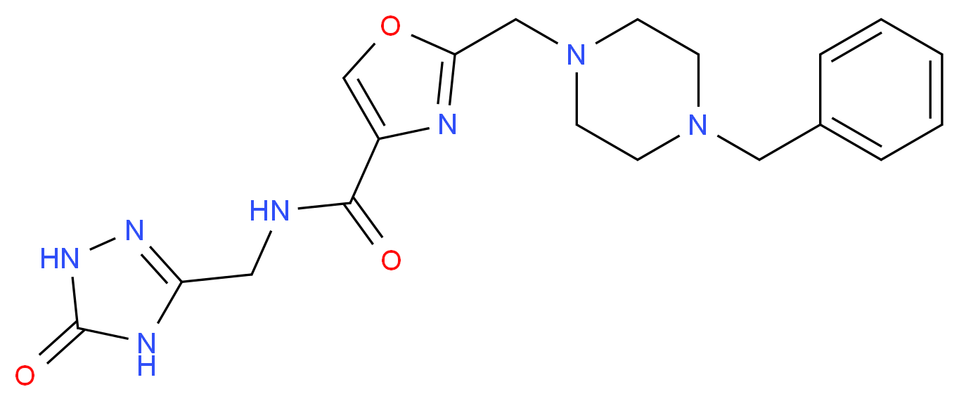 2-[(4-benzylpiperazin-1-yl)methyl]-N-[(5-oxo-4,5-dihydro-1H-1,2,4-triazol-3-yl)methyl]-1,3-oxazole-4-carboxamide_Molecular_structure_CAS_)