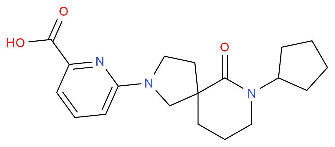6-(7-cyclopentyl-6-oxo-2,7-diazaspiro[4.5]dec-2-yl)pyridine-2-carboxylic acid_Molecular_structure_CAS_)