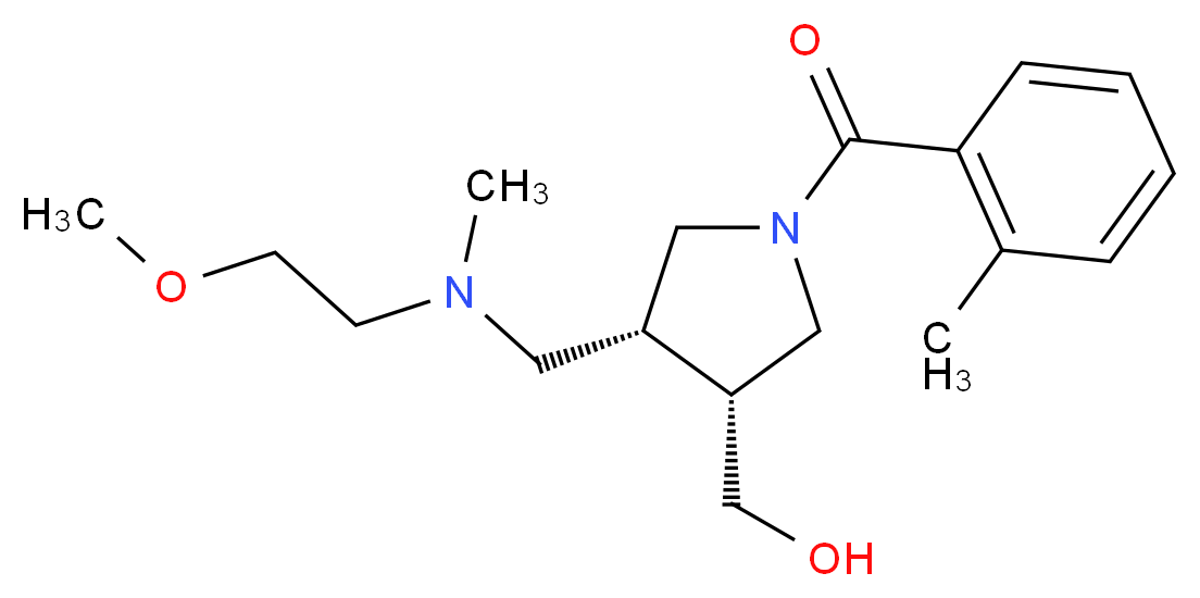 [(3R*,4R*)-4-{[(2-methoxyethyl)(methyl)amino]methyl}-1-(2-methylbenzoyl)pyrrolidin-3-yl]methanol_Molecular_structure_CAS_)
