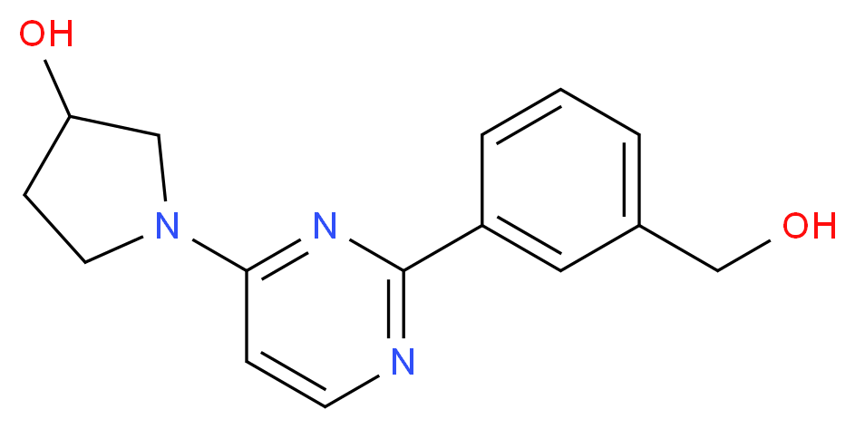 1-{2-[3-(hydroxymethyl)phenyl]pyrimidin-4-yl}pyrrolidin-3-ol_Molecular_structure_CAS_)