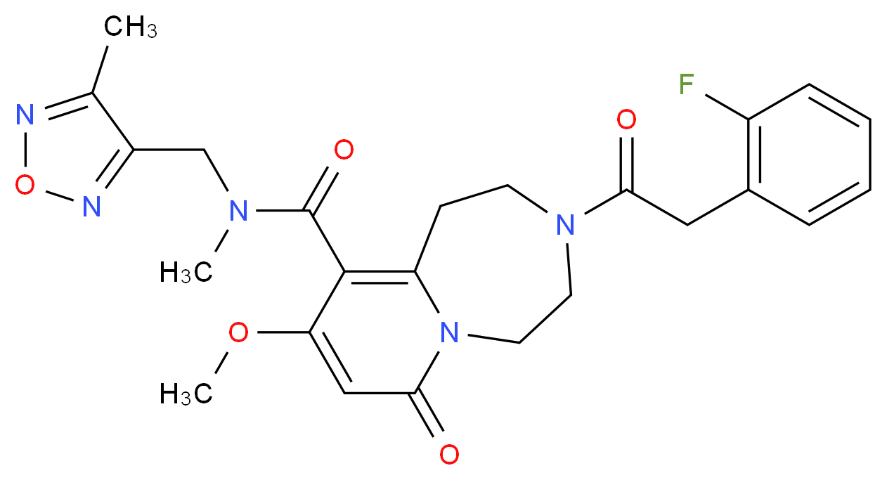 3-[(2-fluorophenyl)acetyl]-9-methoxy-N-methyl-N-[(4-methyl-1,2,5-oxadiazol-3-yl)methyl]-7-oxo-1,2,3,4,5,7-hexahydropyrido[1,2-d][1,4]diazepine-10-carboxamide_Molecular_structure_CAS_)