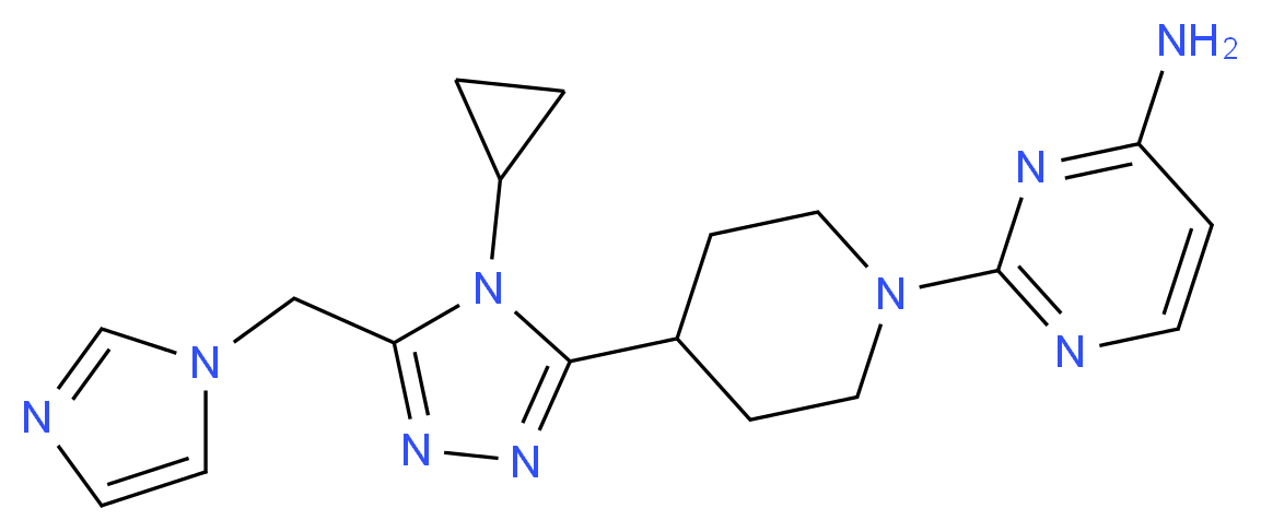 2-{4-[4-cyclopropyl-5-(1H-imidazol-1-ylmethyl)-4H-1,2,4-triazol-3-yl]piperidin-1-yl}pyrimidin-4-amine_Molecular_structure_CAS_)