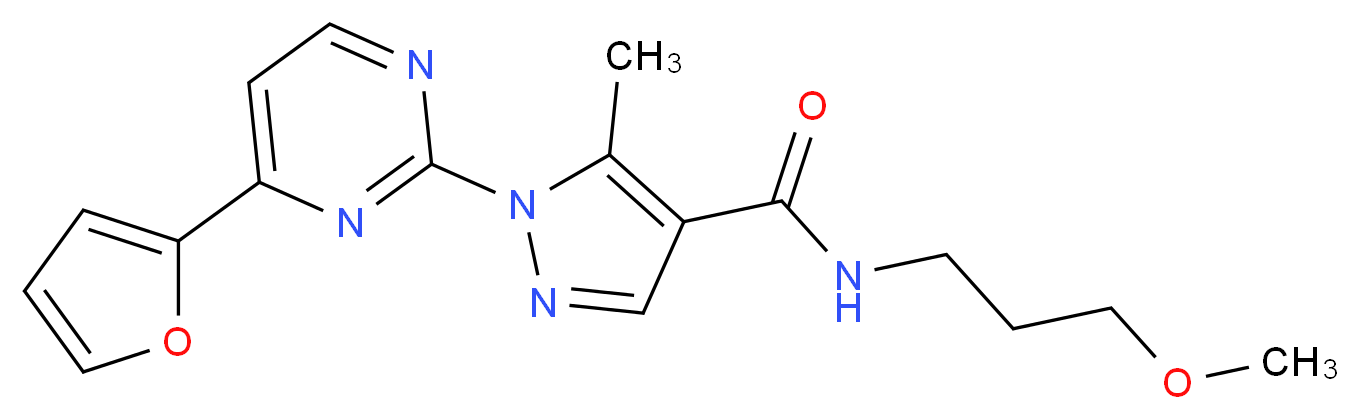 1-[4-(2-furyl)-2-pyrimidinyl]-N-(3-methoxypropyl)-5-methyl-1H-pyrazole-4-carboxamide_Molecular_structure_CAS_)