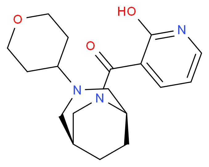 3-{[(1S*,5R*)-3-(tetrahydro-2H-pyran-4-yl)-3,6-diazabicyclo[3.2.2]non-6-yl]carbonyl}-2-pyridinol_Molecular_structure_CAS_)