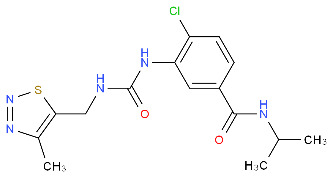 4-chloro-N-isopropyl-3-[({[(4-methyl-1,2,3-thiadiazol-5-yl)methyl]amino}carbonyl)amino]benzamide_Molecular_structure_CAS_)