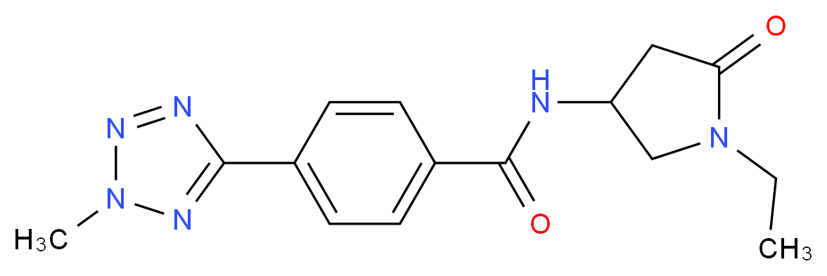N-(1-ethyl-5-oxopyrrolidin-3-yl)-4-(2-methyl-2H-tetrazol-5-yl)benzamide_Molecular_structure_CAS_)