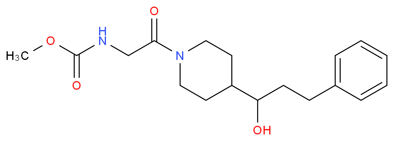 methyl {2-[4-(1-hydroxy-3-phenylpropyl)-1-piperidinyl]-2-oxoethyl}carbamate (non-preferred name)_Molecular_structure_CAS_)