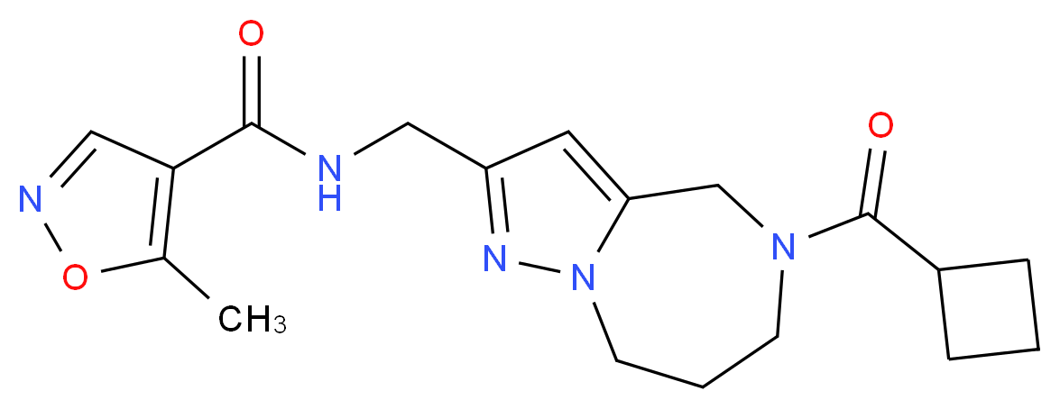 N-{[5-(cyclobutylcarbonyl)-5,6,7,8-tetrahydro-4H-pyrazolo[1,5-a][1,4]diazepin-2-yl]methyl}-5-methylisoxazole-4-carboxamide_Molecular_structure_CAS_)