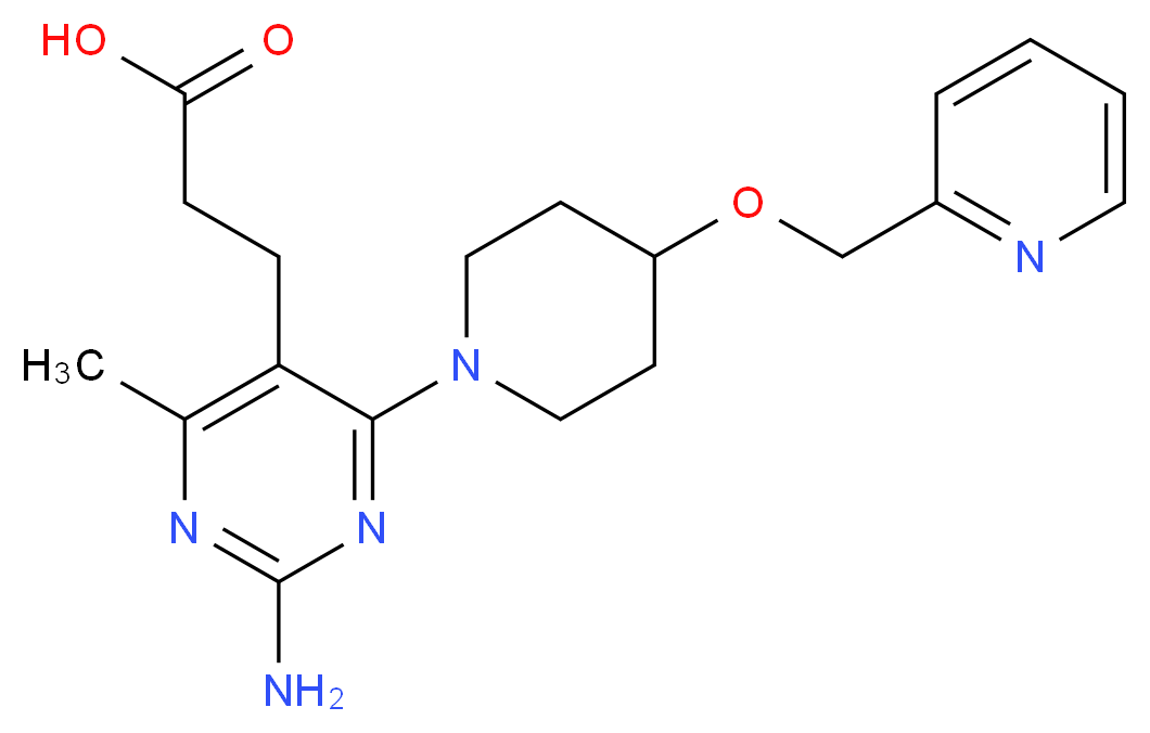 3-{2-amino-4-methyl-6-[4-(pyridin-2-ylmethoxy)piperidin-1-yl]pyrimidin-5-yl}propanoic acid_Molecular_structure_CAS_)