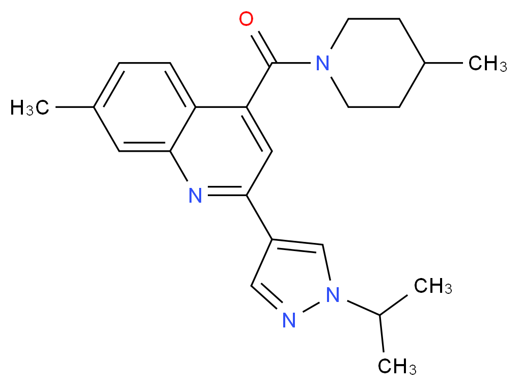 2-(1-isopropyl-1H-pyrazol-4-yl)-7-methyl-4-[(4-methylpiperidin-1-yl)carbonyl]quinoline_Molecular_structure_CAS_)
