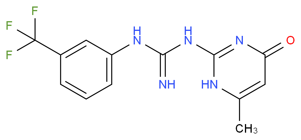 N-(6-Methyl-4-oxo-1,4-dihydropyrimidin-2-yl)-N'-[3-(trifluoromethyl)phenyl]guanidine_Molecular_structure_CAS_)