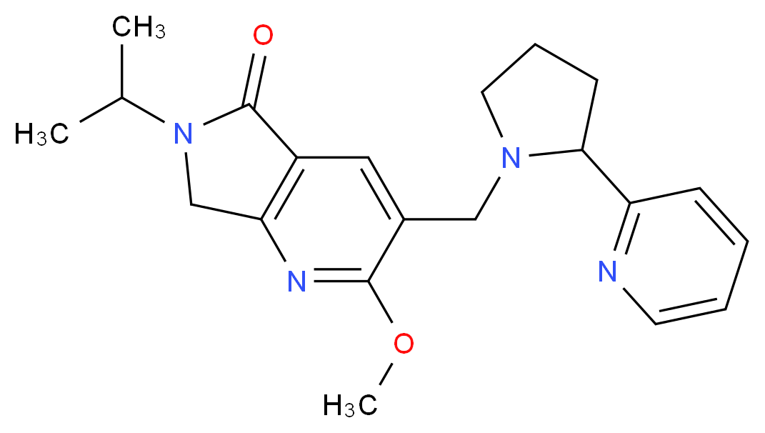 6-isopropyl-2-methoxy-3-{[2-(2-pyridinyl)-1-pyrrolidinyl]methyl}-6,7-dihydro-5H-pyrrolo[3,4-b]pyridin-5-one_Molecular_structure_CAS_)