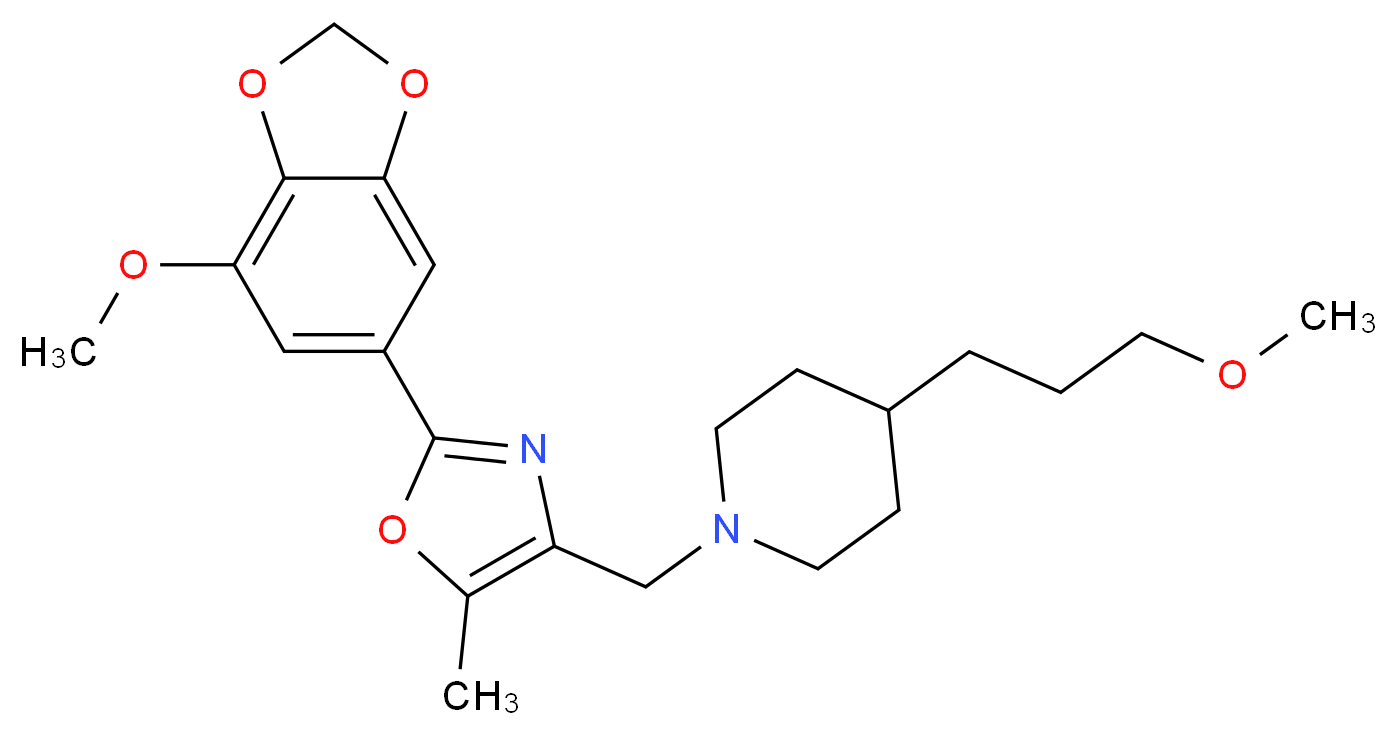1-{[2-(7-methoxy-1,3-benzodioxol-5-yl)-5-methyl-1,3-oxazol-4-yl]methyl}-4-(3-methoxypropyl)piperidine_Molecular_structure_CAS_)