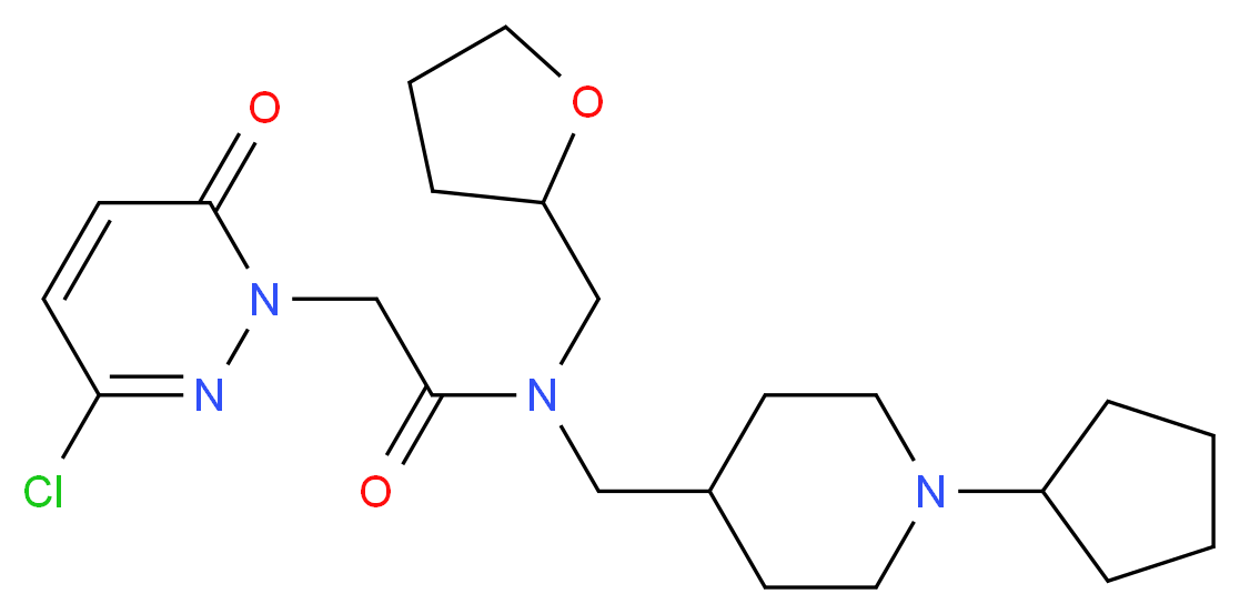 2-(3-chloro-6-oxo-1(6H)-pyridazinyl)-N-[(1-cyclopentyl-4-piperidinyl)methyl]-N-(tetrahydro-2-furanylmethyl)acetamide_Molecular_structure_CAS_)