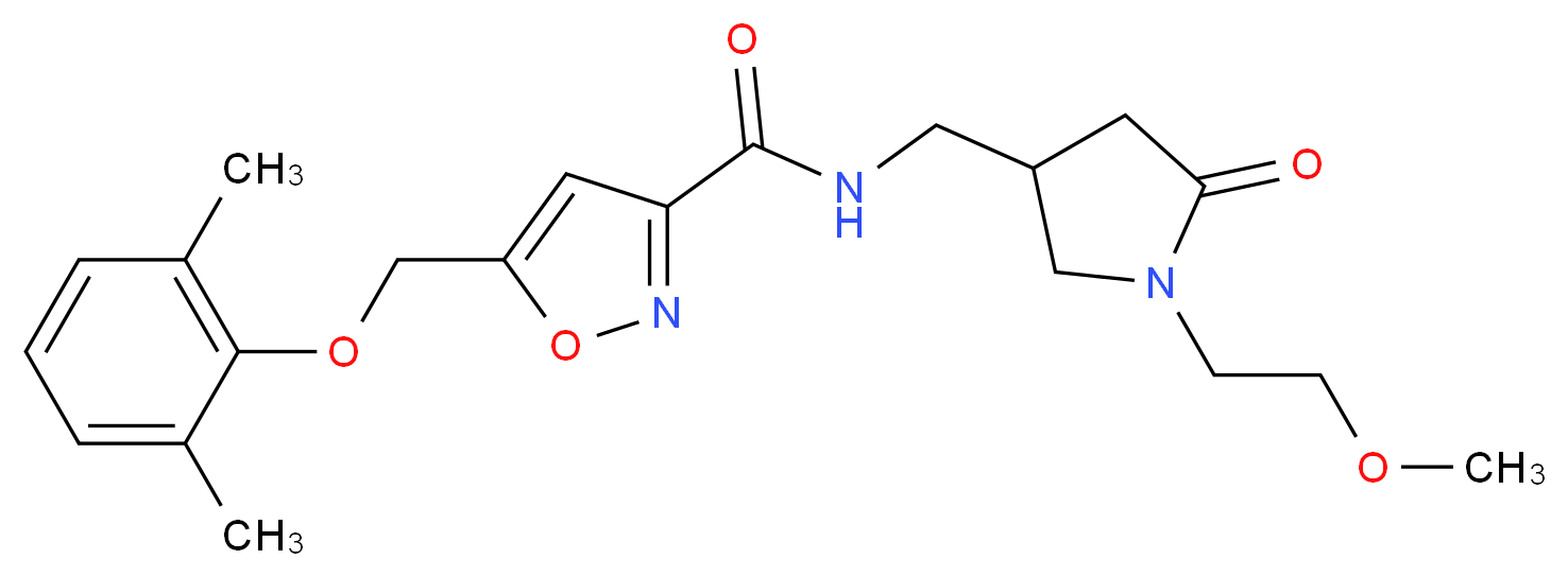 5-[(2,6-dimethylphenoxy)methyl]-N-{[1-(2-methoxyethyl)-5-oxo-3-pyrrolidinyl]methyl}-3-isoxazolecarboxamide_Molecular_structure_CAS_)