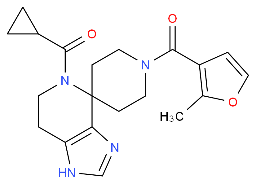 5-(cyclopropylcarbonyl)-1'-(2-methyl-3-furoyl)-1,5,6,7-tetrahydrospiro[imidazo[4,5-c]pyridine-4,4'-piperidine]_Molecular_structure_CAS_)