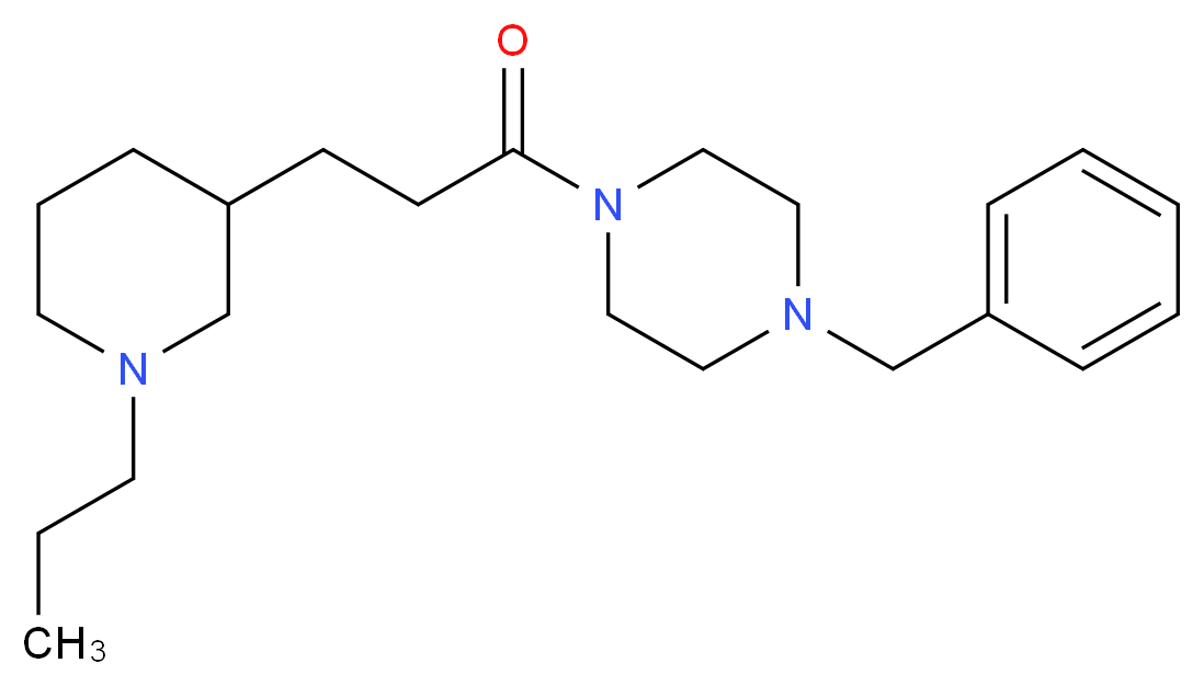 1-benzyl-4-[3-(1-propyl-3-piperidinyl)propanoyl]piperazine_Molecular_structure_CAS_)
