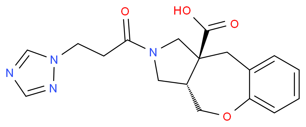 (3aS*,10aS*)-2-[3-(1H-1,2,4-triazol-1-yl)propanoyl]-2,3,3a,4-tetrahydro-1H-[1]benzoxepino[3,4-c]pyrrole-10a(10H)-carboxylic acid_Molecular_structure_CAS_)